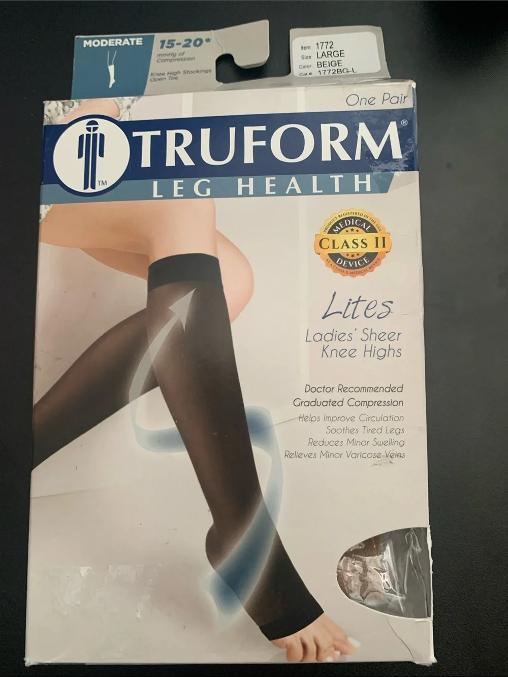 Truform Lites Ladies Sheer Knee Highs - Beige